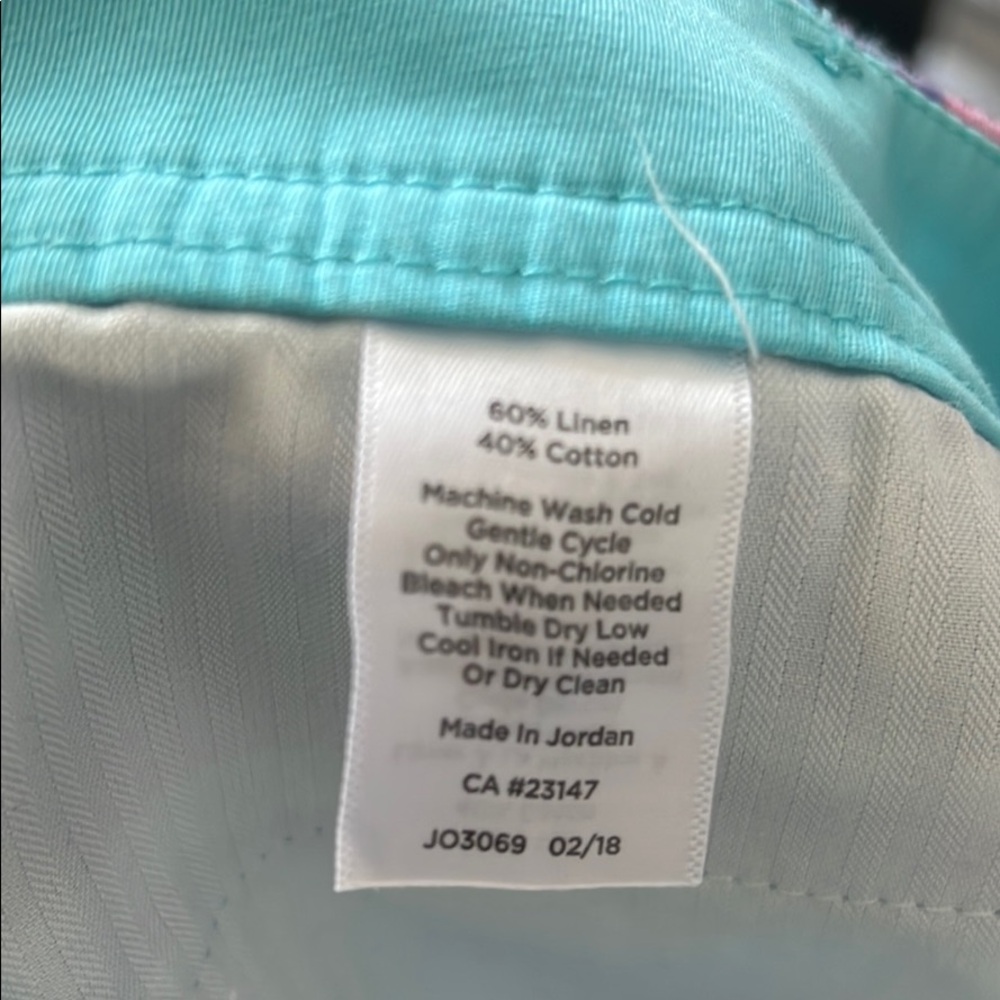 Talbots linen blend perfect short plaid zip fly 4 - Picture 5 of 6